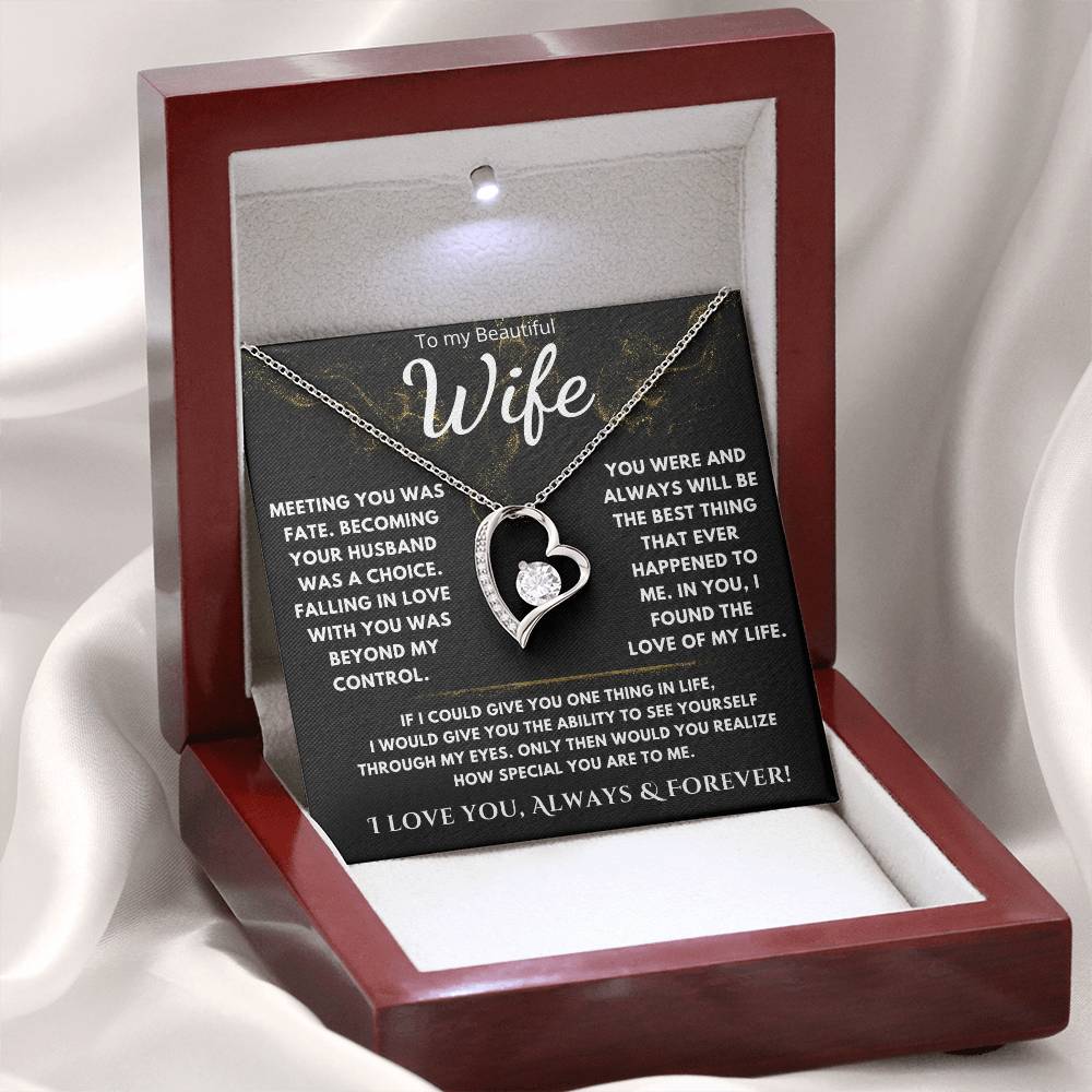 To My Beautiful Wife "Meeting You Was Fate" Necklace