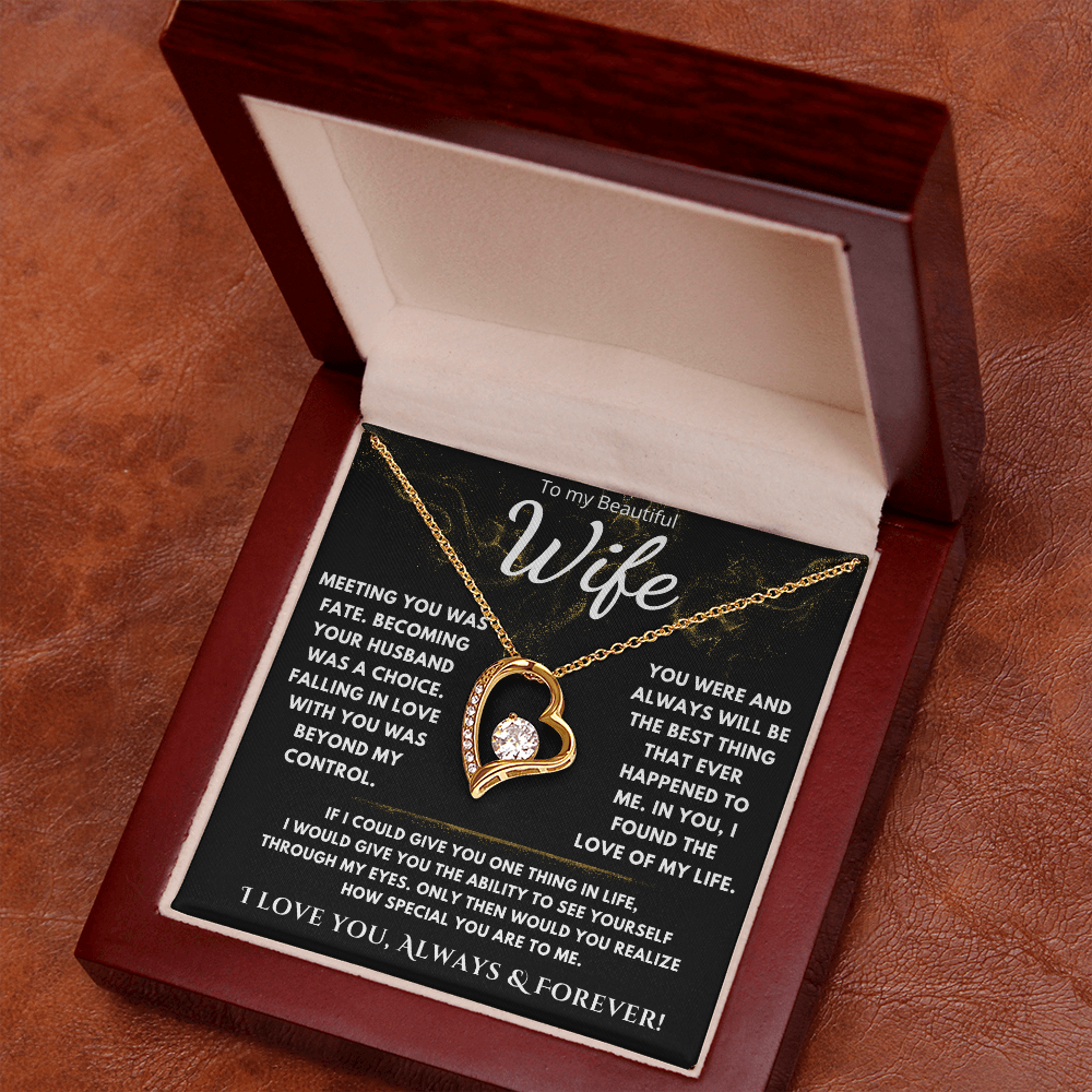 To My Beautiful Wife "Meeting You Was Fate" Necklace