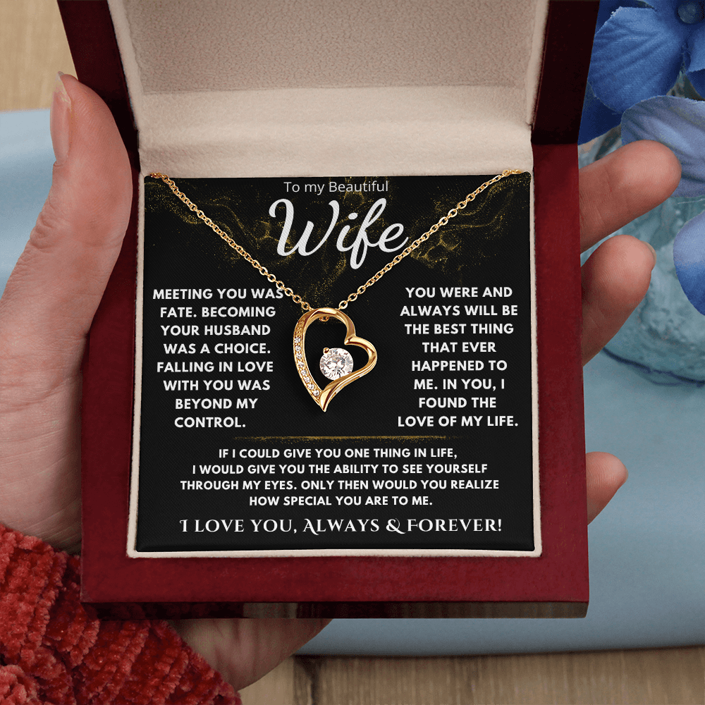 To My Beautiful Wife "Meeting You Was Fate" Necklace