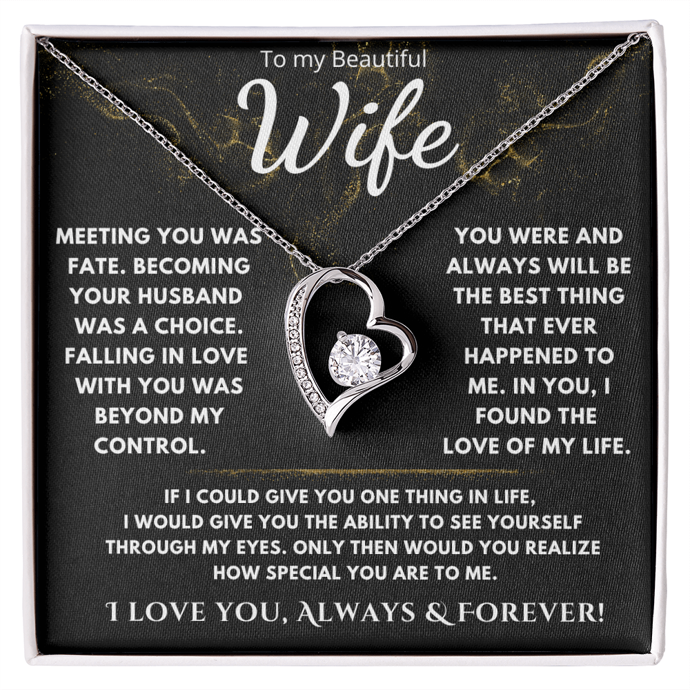 To My Beautiful Wife "Meeting You Was Fate" Necklace