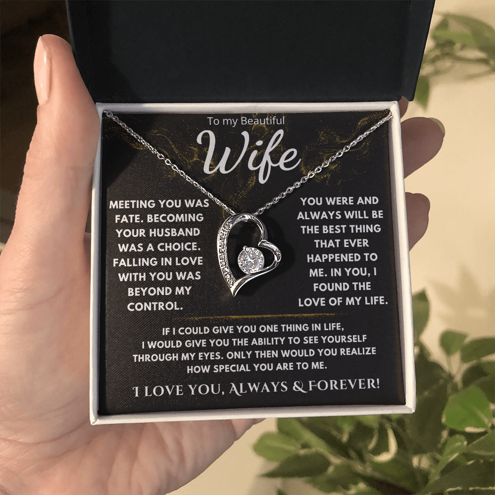 To My Beautiful Wife "Meeting You Was Fate" Necklace