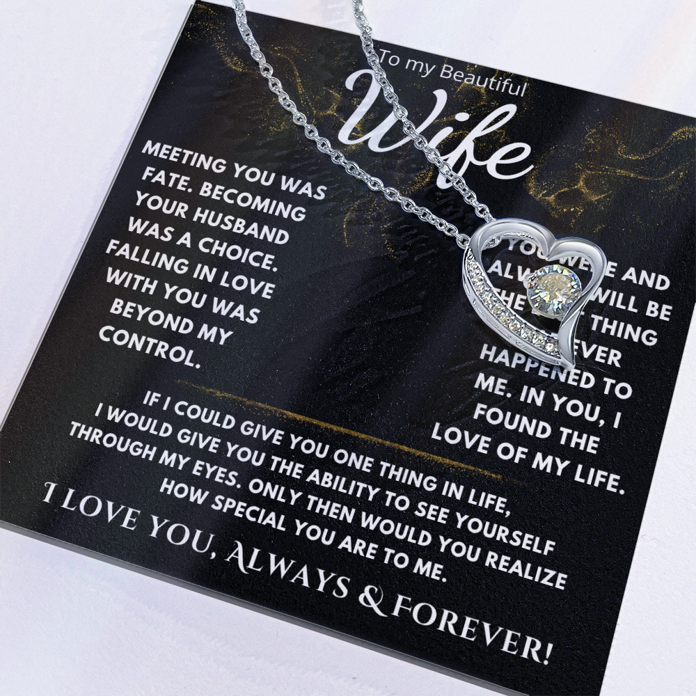 To My Beautiful Wife "Meeting You Was Fate" Necklace