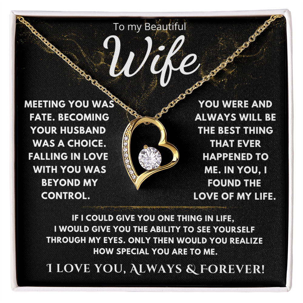 To My Beautiful Wife "Meeting You Was Fate" Necklace